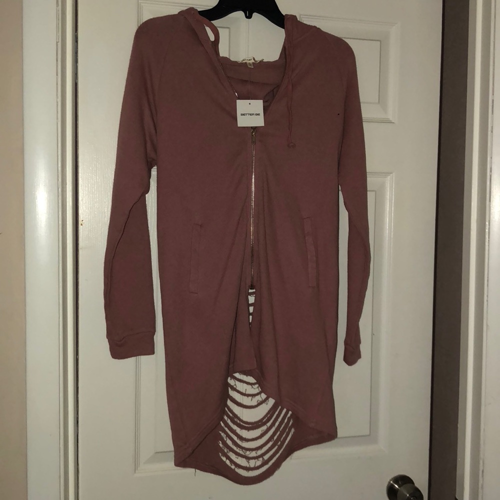 Mauve Pink Ripped Jacket